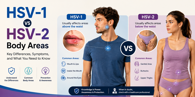 Can HSV-1 and HSV-2 Affect Different Parts of the Body?